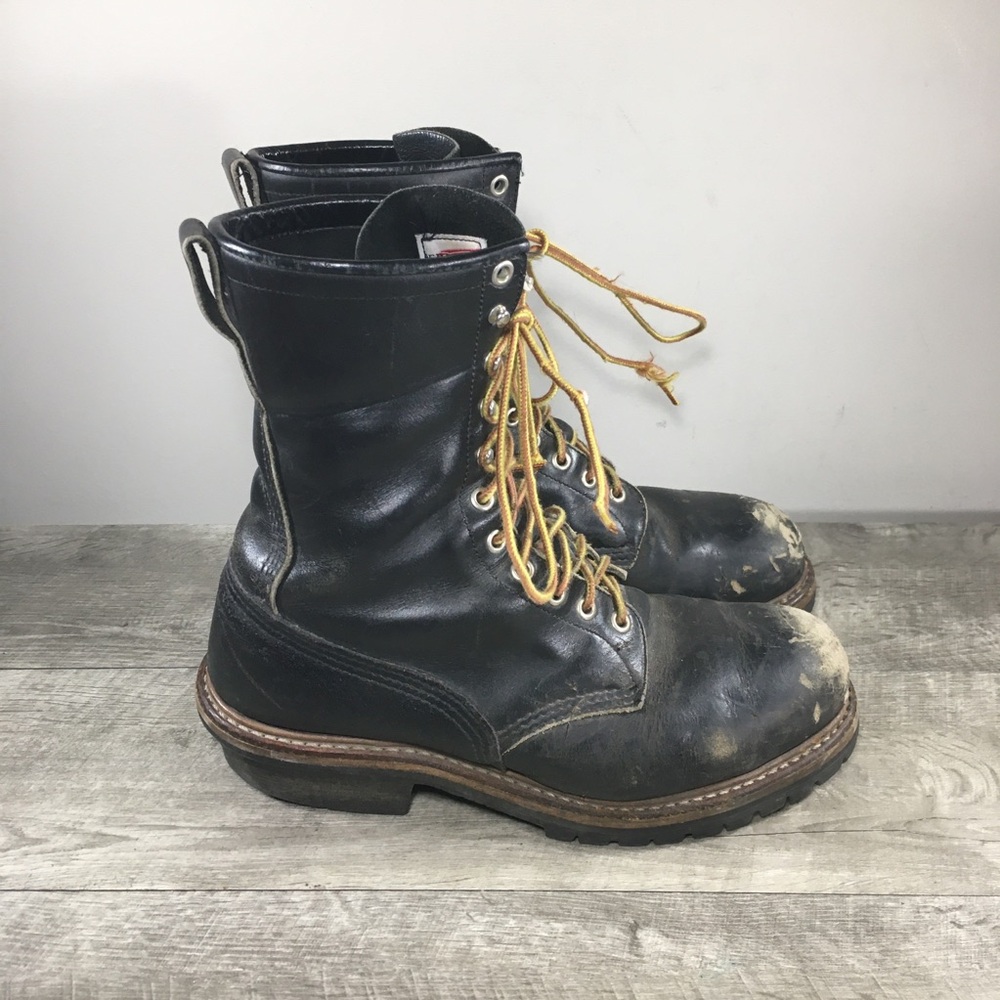 Mens Red Wing Shoes 2218 Logger Steel Toe Leather Work LoggerMax Boots Size 9.5